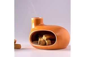 MOUGIGI Ceramic Palo Santo Holder - Handcrafted Ash Catcher for Palo Santo Sticks and Sage - Unique Design for Meditation and Home Décor - Incense Burner