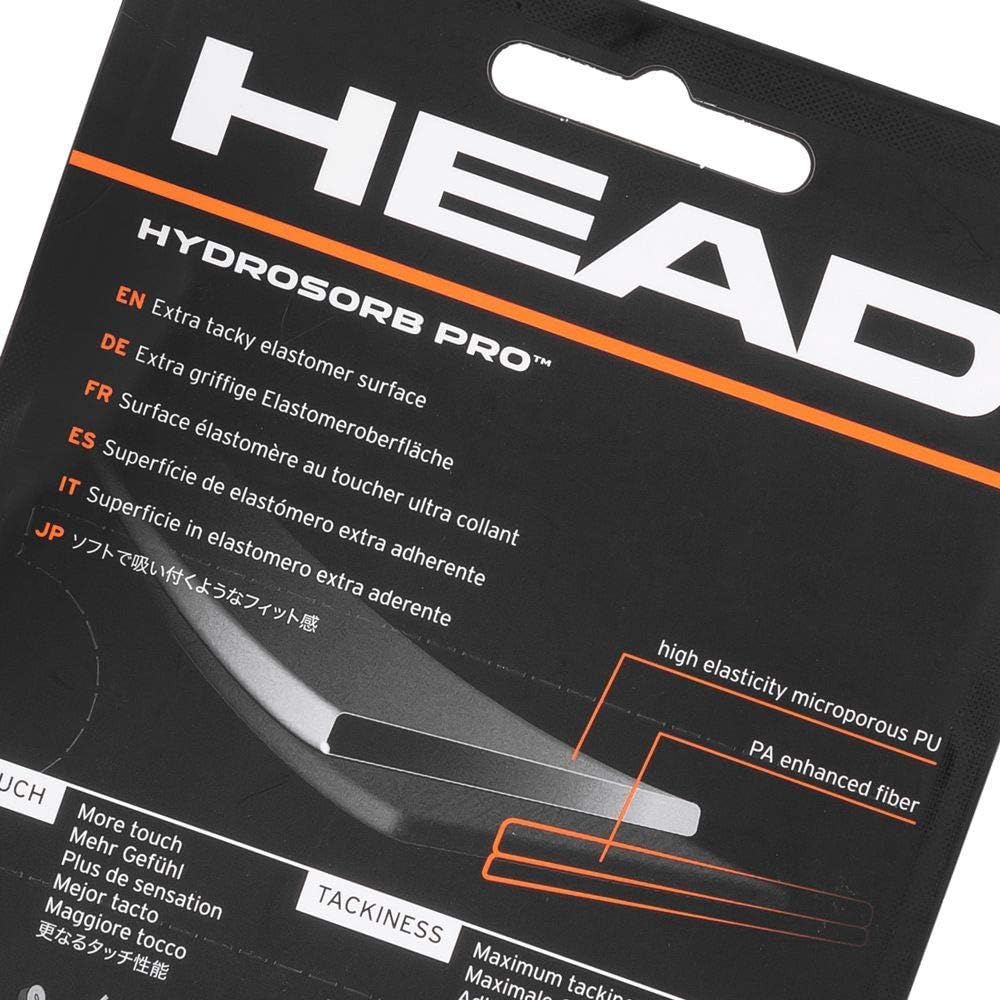 HEADHydrosorb Pro Tennis Racket Replacement Grip - Tacky Racquet Handle Grip Tape - Black : Tennis Racket Grips