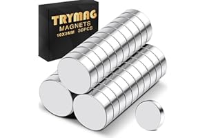 TRYMAG Small Refrigerator Magnets - 10x3mm 30Pcs Tiny Round Disc Magnets for Whiteboard, Multi-Use Magnet for Crafts, Dry Era
