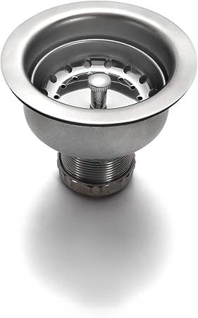 Plumbco Kitchen Sink 3 1 2 Inch Stainless Steel Drain Assembly With Strainer Basket And Rubber Stopper Long Extended Shank Amazon Com