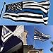 VSVO Thin Blue Line Flag 3x5 ft - Embroidered Stars - Sewn Stripes - Brass Grommets - Black White and Blue American Police Flag Honoring Law Enforcement Officers.