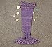 Senmar Mermaid Blanket Kids, Knitted Sleeping Bag Sofa Falbala Mermaid Tail Bed Throw Blanket