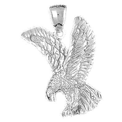 Amazoncom 14k White Gold Eagle Pendant 32 Mm Jewelry