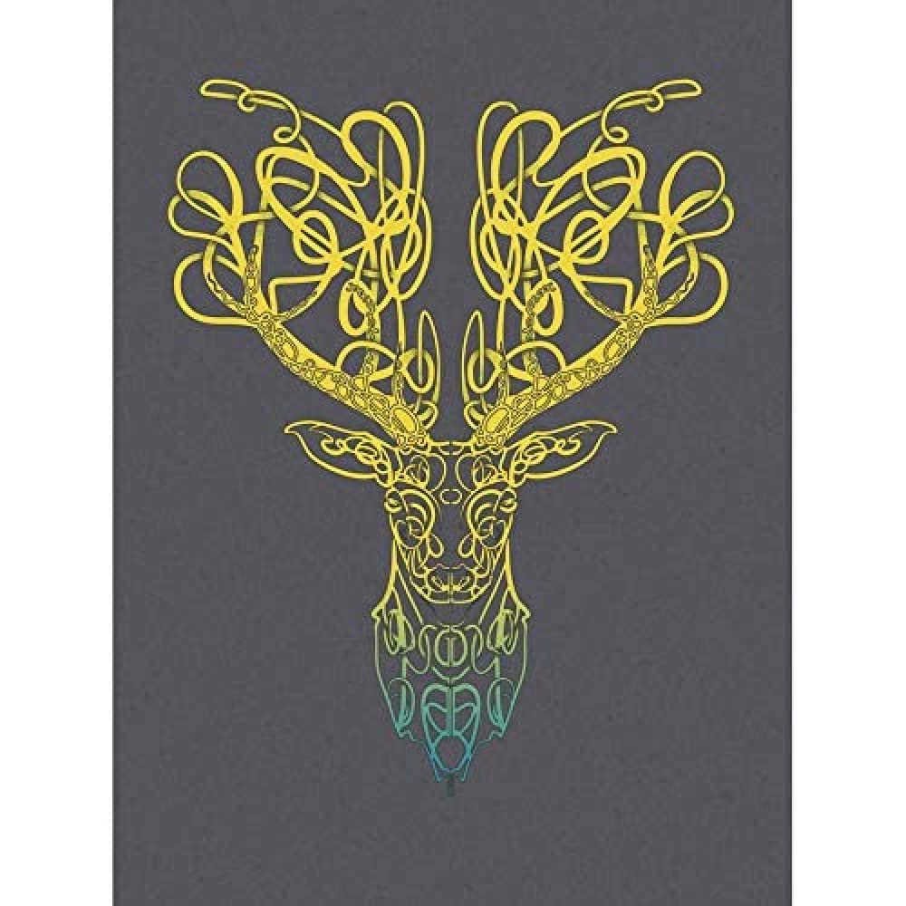 Wee Blue Coo Celtic Knot Stag Head Deer Ornate Decorative Scottish Canvas Print