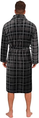 Adore Home Men's Soft Warm Flannel Fleece Bathrobe Gown 2XL-3XL Grey view 5