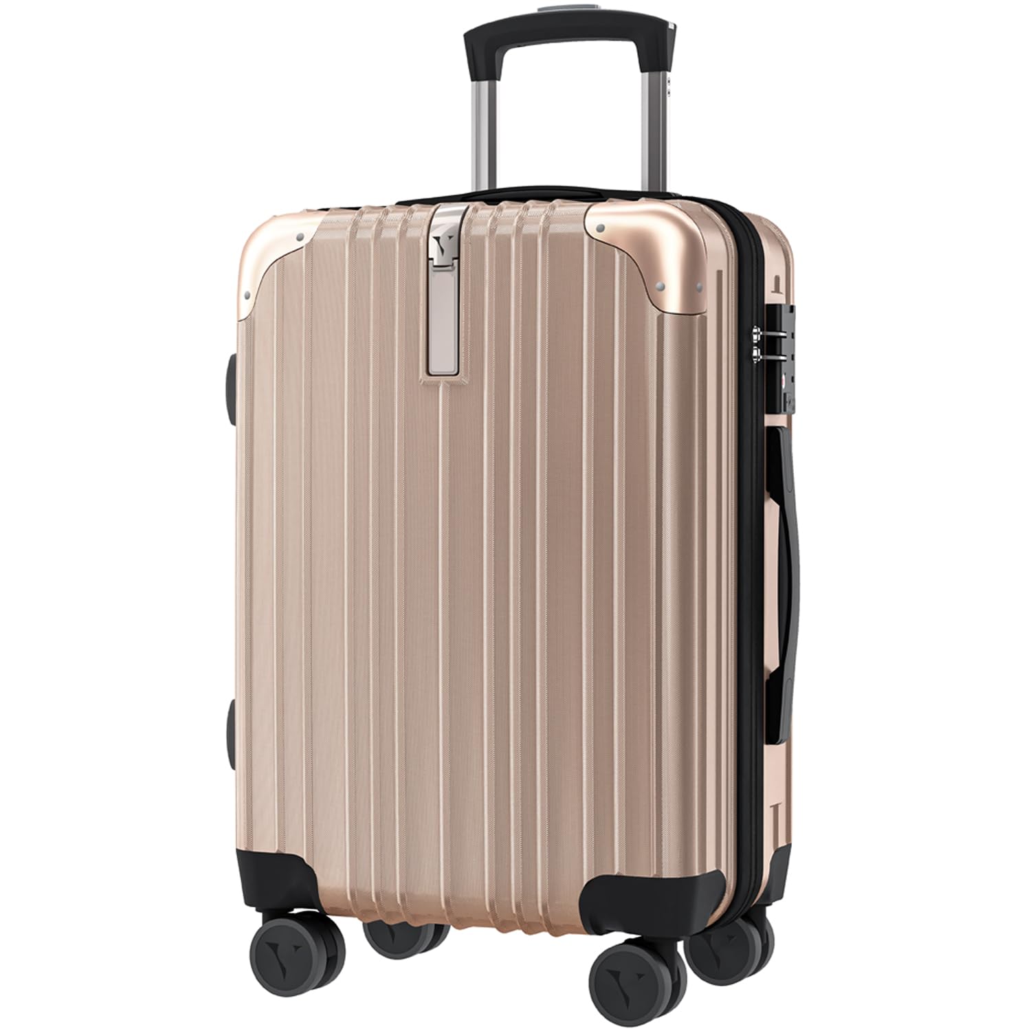 [VELSKYF] 現役客室乗務員監修 スーツケース キャリーケース キャリーバッグ 機内持ち込み キャスター交換可能［日本企業企画］一部パーツ無期限メーカー保証 TSAダイヤルロック ダブルキャスター (Sサイズ 1-3泊 2.8kg 37L シャンパンゴールド 金)商品画像