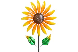 SENFLAME Sunflower Wind Spinner for Garden Decor - 40" Metal Wind Spinners Outdoor, 360° Rotating Windmill Yard Art, Kinetic Wind Sculptures for Home Lawn Backyard Patio Decor, Gifts for Garden Lovers