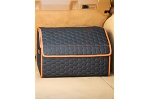 Owleys Foldable Trunk Organizer for Car Storage - Collapsible Auto Trunk Organizer With Lid - Trunk Organization (21.6 inch, Hexy)