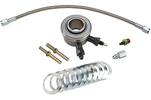 SPEEDWAY MOTORS Chevy Hydraulic Throwout Bearing Kit, Compatible with 3 & 4-Speed Clutches, Includes GM Clutch Bearing, Bleeder Screw Assembly, 1/8" NPT Fitting, AN4 12" Braided Stainless Line, .688" Travel