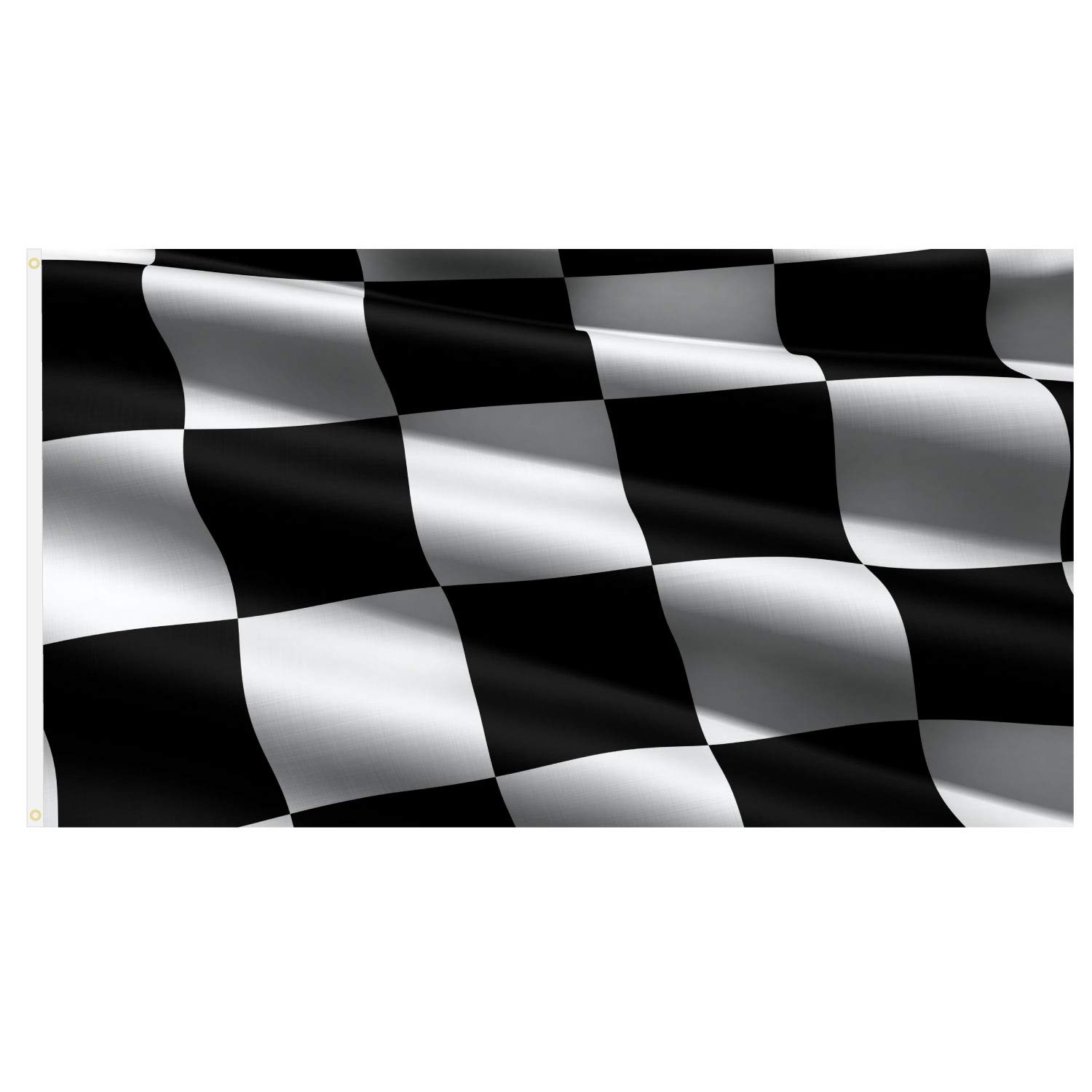 TRIXES Chequered Flag, Large Black and White, Motor Racing F1 Motorsport Finish Flag - Motorsport Accessories for Events, 5' x 3' (150cms x 90cms)