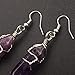 KISSPAT Real Natural Quartz Stone Healing Point Crystal Chakra Dangle Earrings (W-A)