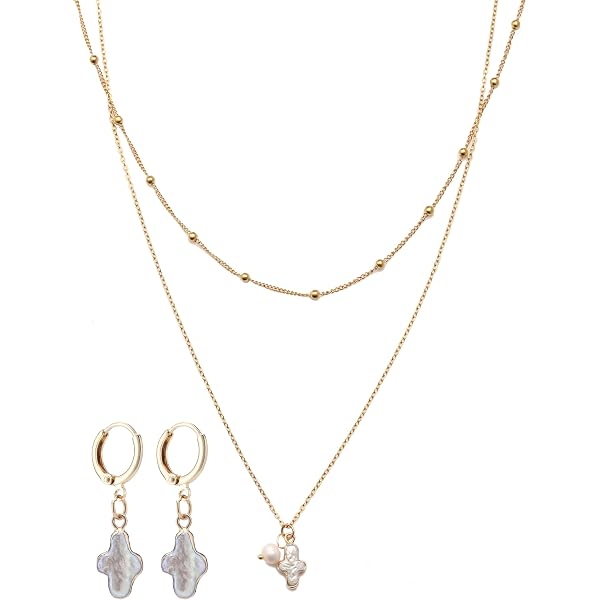 Frodete Gold Initial Necklace For Women - Dainty Layered Set With Beaded Choker & Letter Pendant - View #8