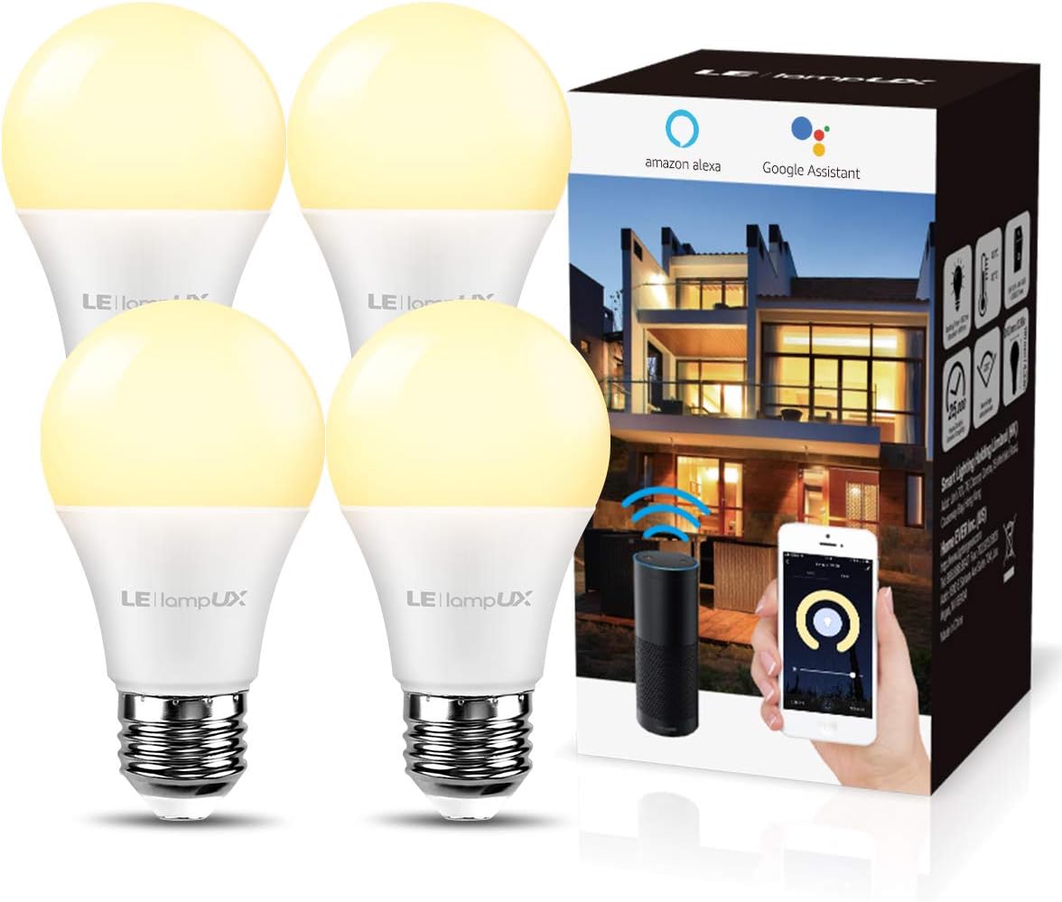 LE Smart Light Bulbs E27, Compatible with Alexa and Google Home, No Hub