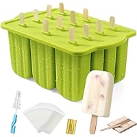 Popsicles Molds, MEETRUE 12 Pieces Silicone Popsicle Molds Easy-Release BPA-free Popsicle Maker Molds Ice Pop Molds Homemade 