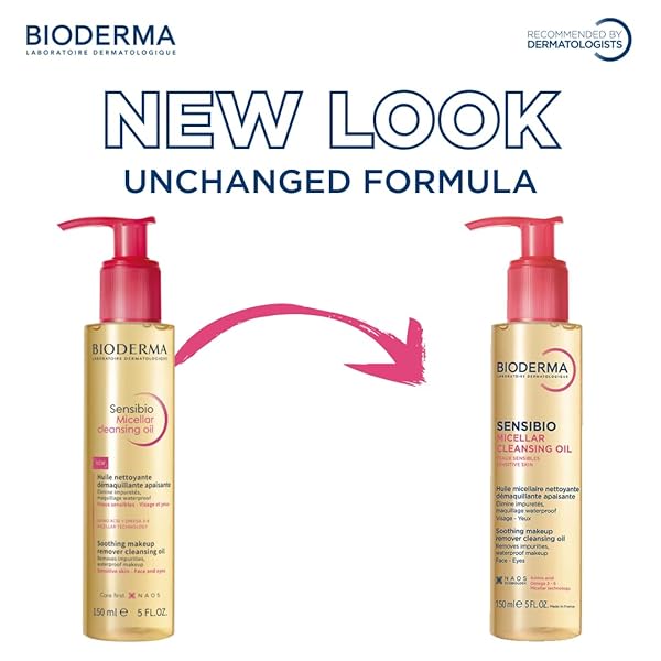BIODERMA SENSIBIO MICELLAR CLEANSING OIL, 1ST ECOBIOLOGICAL MICELLAR FORMULA GENTLE FACE CLEANSER THAT DEEPLY CLEANSES, SOOTHES & NOURISHES SKIN WITH OIL-TO-MILK TEXTURE, FRAGRANCE-FREE, 5 FL OZ
