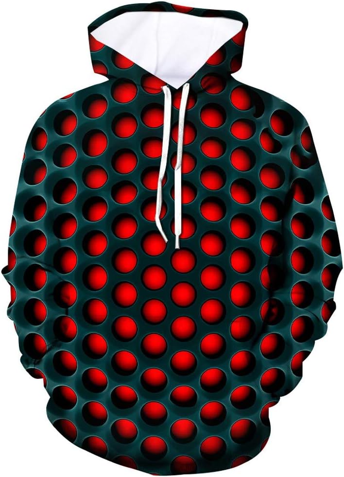 NIUQI Men's 3D Printed Hoodie Hooded Loose Long Sleeve Sweatershirt Tops