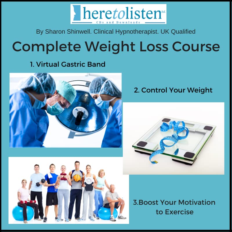 Weight Loss Course Using Hypnotherapy/CBT with Virtual Gastric Band, Weight Loss Maintenance Exercise Motivation on 3 CDs