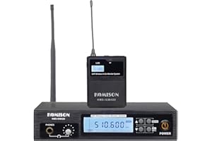 KOMISON Mono Wireless in Ear Monitor System, IEM System, UHF Professional Transmitter and Beltpack Receiver with Earphone,for Guitar,DJ,Studio,Live Performance 264Ft