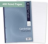 Cambridge A4 Lined Paper Refill Pad 8 mm Rule, Margin 400 Pages Pack of 3 view 2
