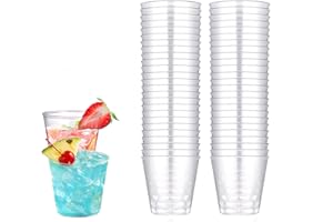 TuTuYa 50 Pack Shot Cups Plastic, 1.7oz/50ml Hard Thicked Plastic Shot Glasses, Clear Reusable Shot Glasses Plastic Fit for Birthday, Wedding, Festival, Party