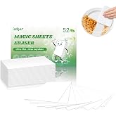 Magic Sponge Eraser Sheets, 52 Pack Dish Wipes for Plates, GRS Certified | ISDGER Magic Wipe Sheets, Disposable, Clean with Water Only, Designed for Hard-to-Reach Place, Cup, Plate, Sink, Kitchen