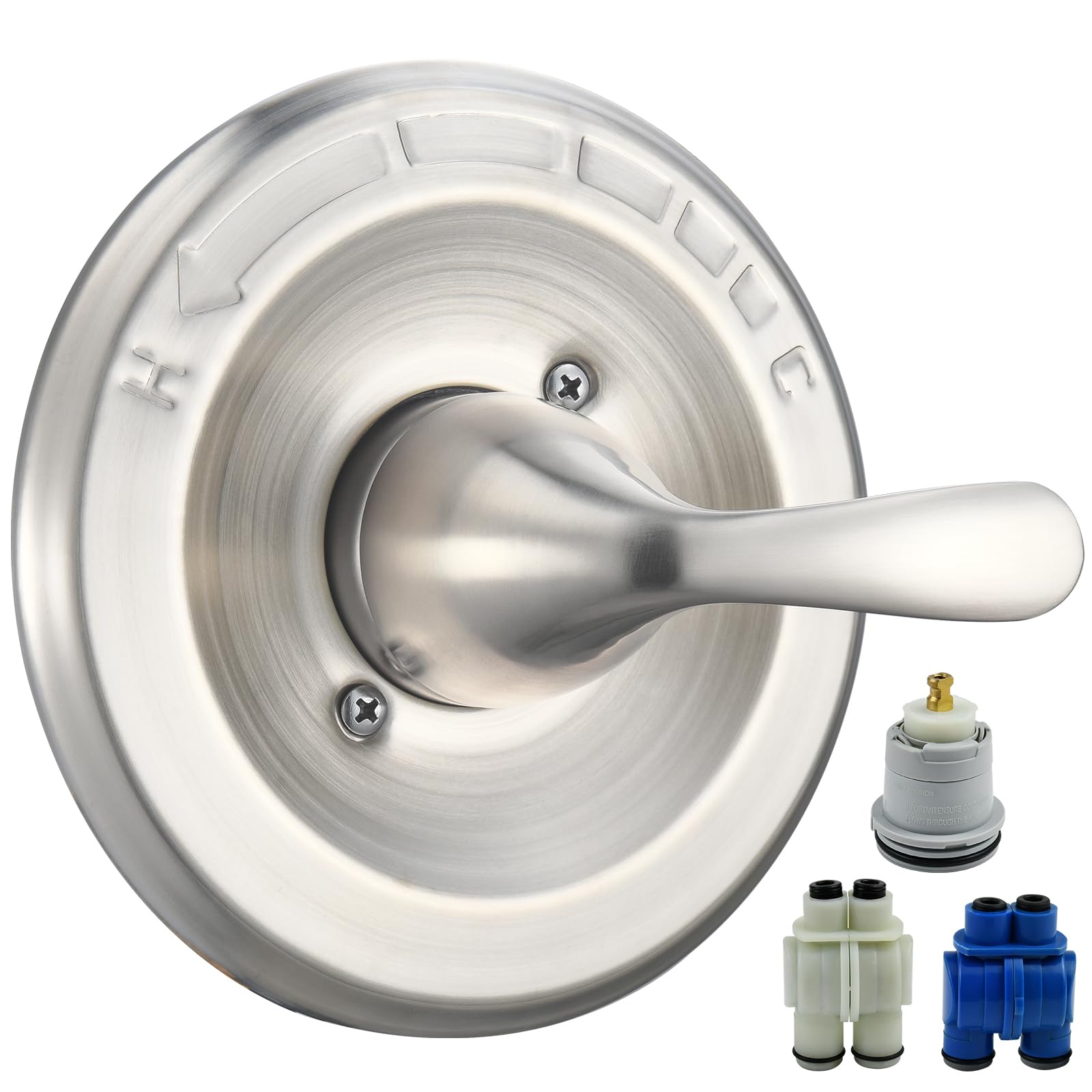 Photo 1 of Replacement for Delta Classic 13 Series Single-Function Trim Kit, T13020-SS Brushed Nickel Shower Handle, Fit Delta Shower Valve R10000 Series (2 Style of Cartridge Included)