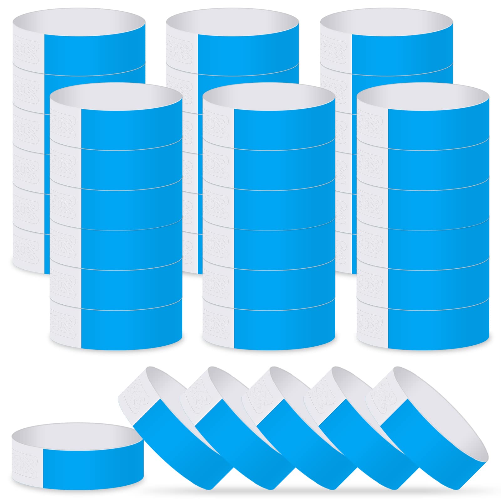 MIAHART Paper Wristbands - 300 Pcs Blue Event Wristbands, Waterproof Party Arm Bands for Lightweight Concert Use