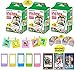 Fujifilm Instax Camera Mini Instant Film, 3 Twin Packs (60 Total Pictures) + 5 Picture Frames + 3 Christmas Magnet Frames (May Vary) + 10 Paper Frames + 60 Sticker Frames.