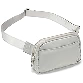 Pander Everywhere Belt Bag for Women, 5 Zipper Pockets Nylon Crossbody Fanny Pack Purse (Seal Grey)