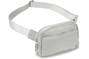 Pander Everywhere Belt Bag for Women, 5 Zipper Pockets RPET Polyester Crossbody Fanny Pack Purse (Seal Grey, One Size)