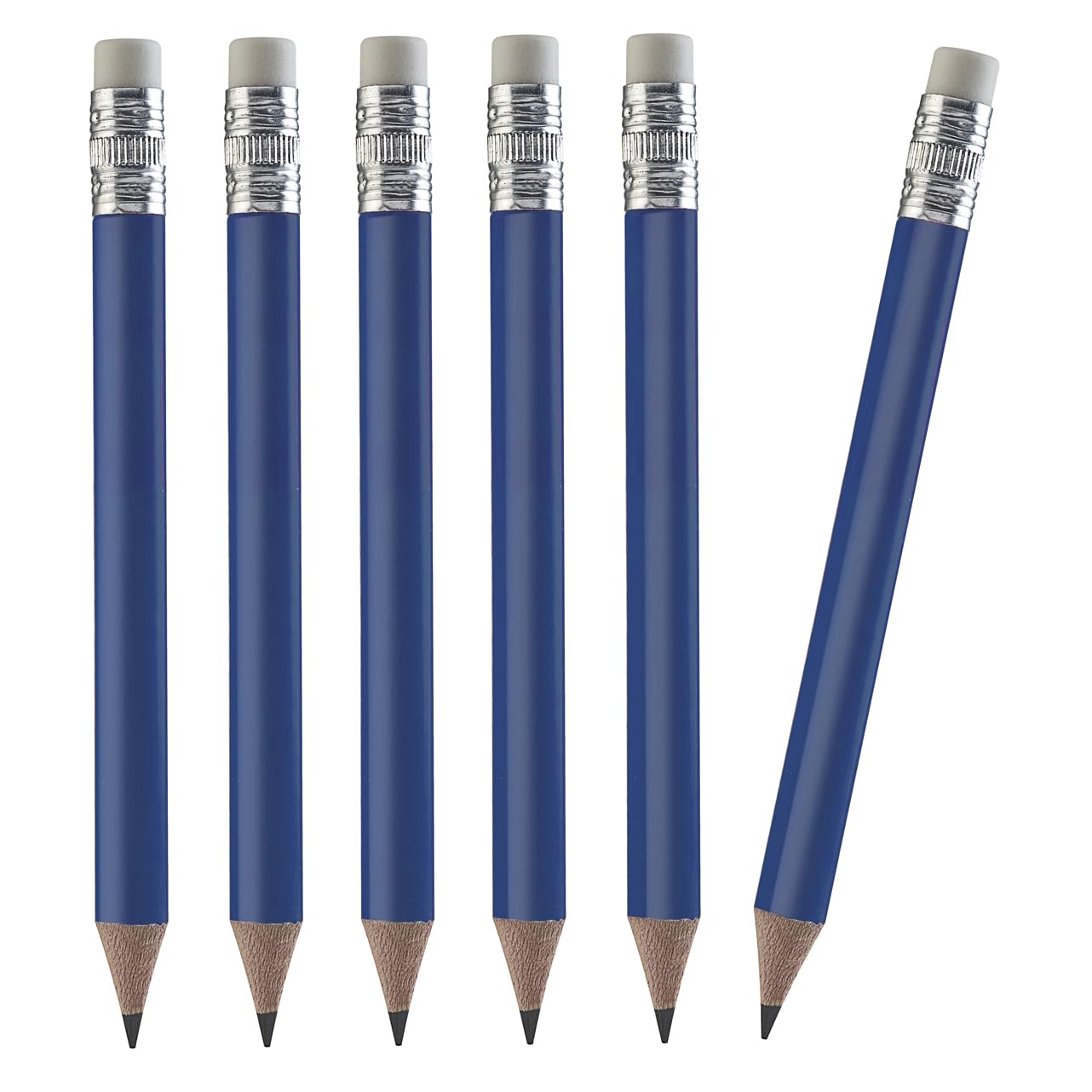 TH Golf 100pcs Premium Golf Pencils, 4 Inch Mini Half Pencils with Eraser Sharpened Wood Mini Round for Schools Wedding Toddlers Home Corporate Multiple Colours (Dark Blue)