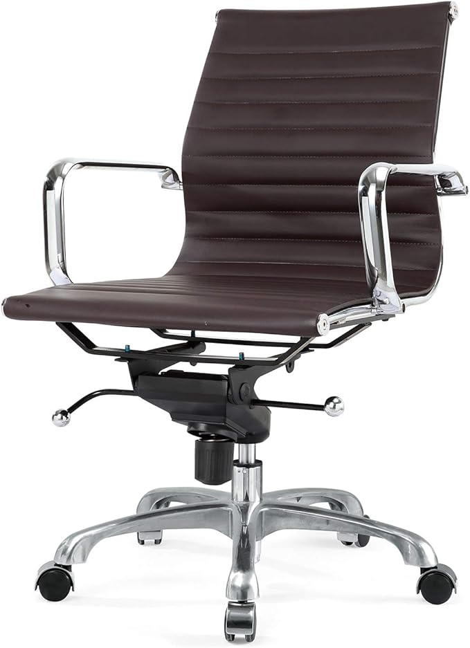 LUXMOD Support with Arm Rest Office Ergonomic, Adjustable Swivel Vegan