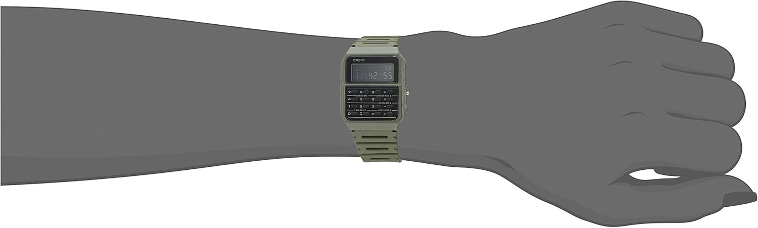 Casio Data Bank Quartz Watch With Resin Strap Green 24 1 Model Ca 53wf 3bcf Watches Amazon Com