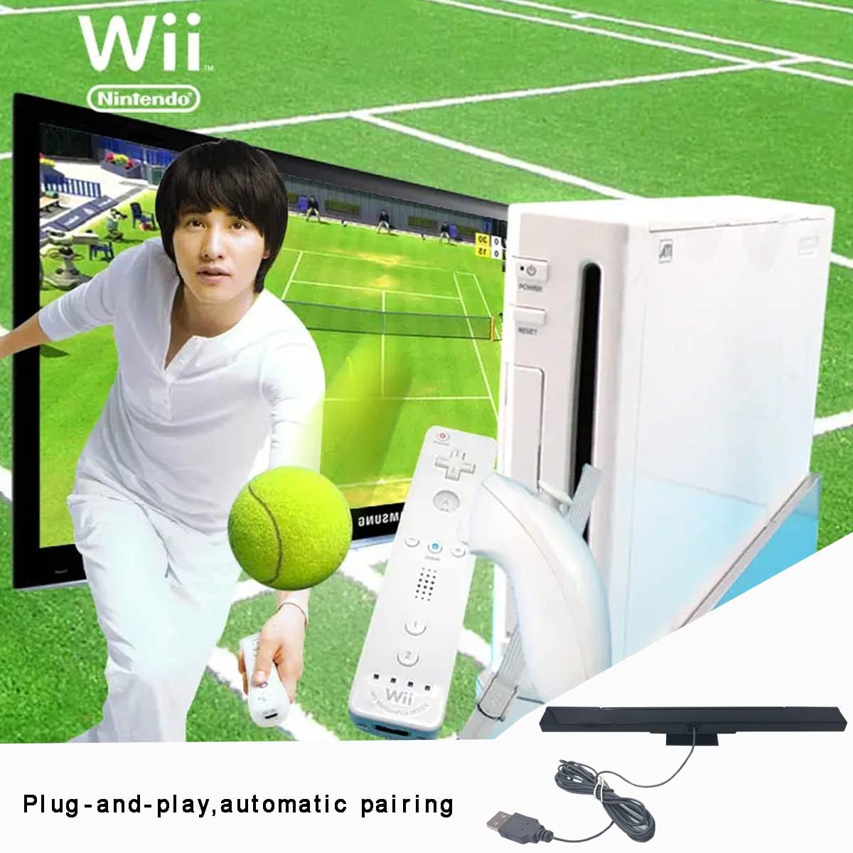 Otakulicious Wii Sensor Bar USB for Wii U Motion Dolphin Bar for Nintendo Console