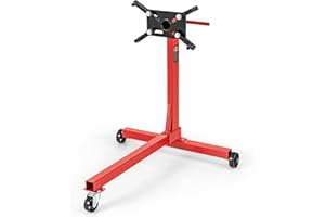 Toolsempire Engine Stand with Wheels, 3/8 Ton Engine Motor Stand with 4 Adjustable Arms, 3/4" Casters & 360-Degree Rotating Head, 750 lbs Engine Lift Stand for Garage, Workshop & Repair Shop