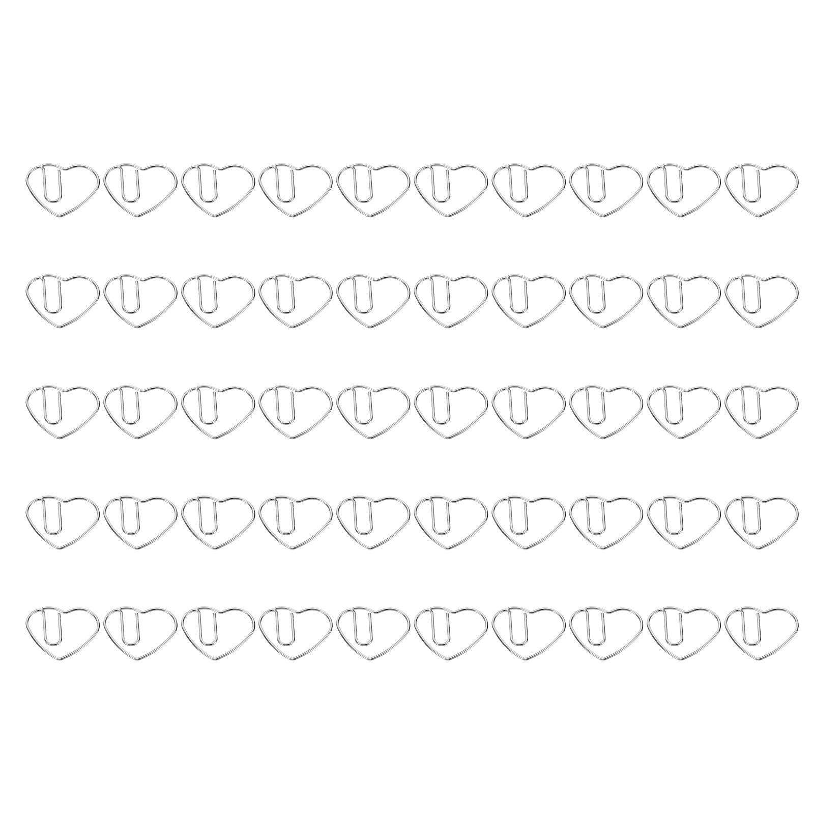 YOKIVE 100 Pcs Paper Clip, Heart-Shaped Clips, Keep Table Neat, Great for Office, Art, Home, Daily Use (Silver Tone, 1.1-inch)