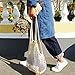 Tidawave Net Shopping Bag Cotton Market String Reusable Net Shopping Tote with Long Handles Washable Mesh Fruit Vegetable Pack of 2 (Natural + Macaron) by Tidawave