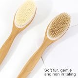 YUNYU Wet & Dry Brushing Body Brush Set 2pc Long Handle Back Scrubber view 4