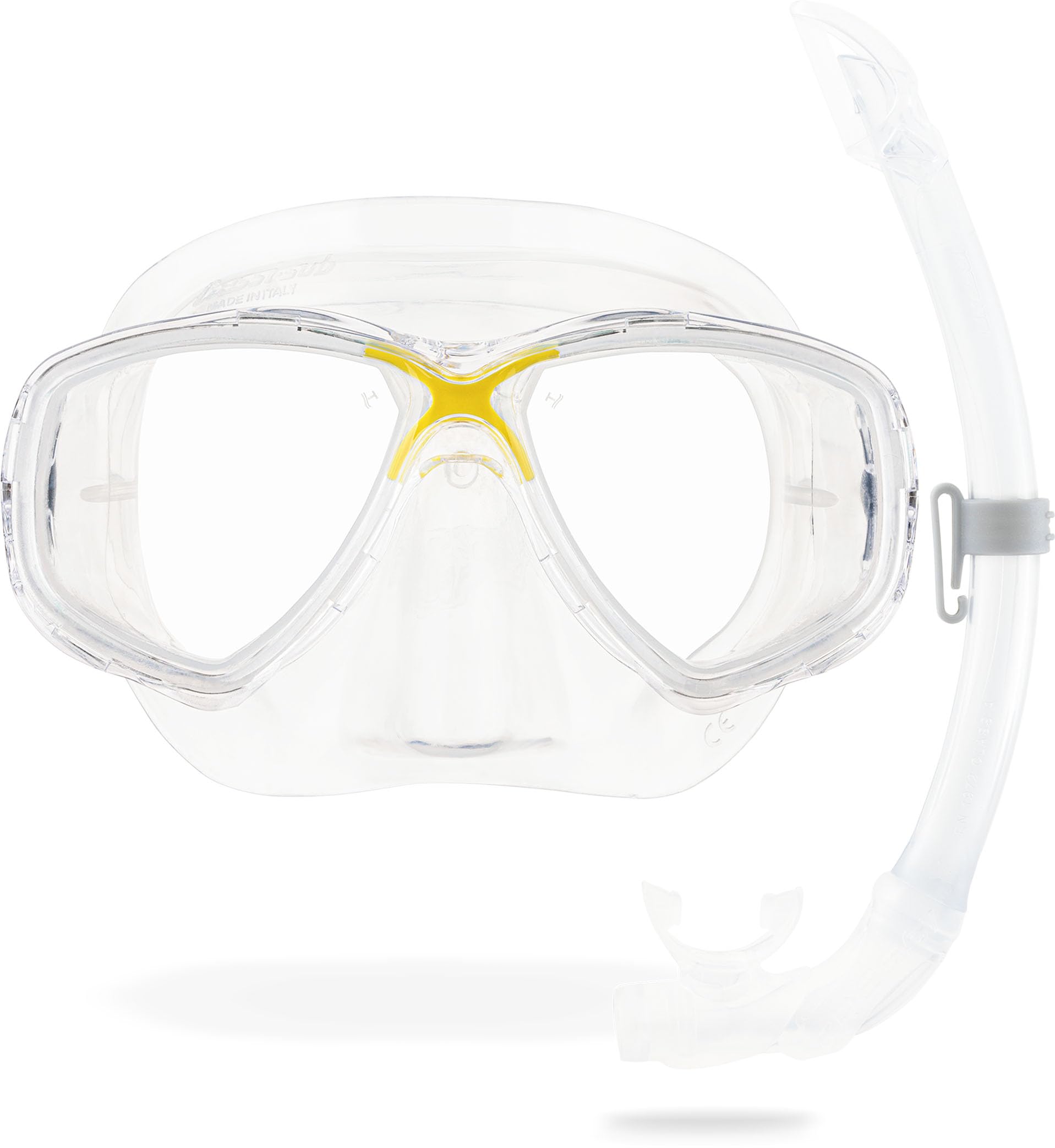 Cressi Marea Vip - Combo Set Marea Mask + Snorkel Mexico Diving and Snorkelling, Transparent/Yellow, One Size, Unisex Adult
