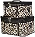 World Traveler 2-Piece Leopard Print Cosmetic Train Case Set