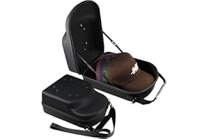 noxozoqm Hat Travel Case for Baseball Caps: 6 Hat Bag for Storage, Hard hat Carrier for Travel with Handle & Adjustable Strap
