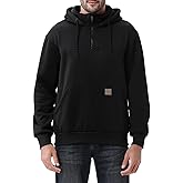 TUAOVA Men's Fashion Hoodies Sweatshirts Loose Fit Heavyweight Quarter-Zip Sweatshirt Fleece-Lined Pullover