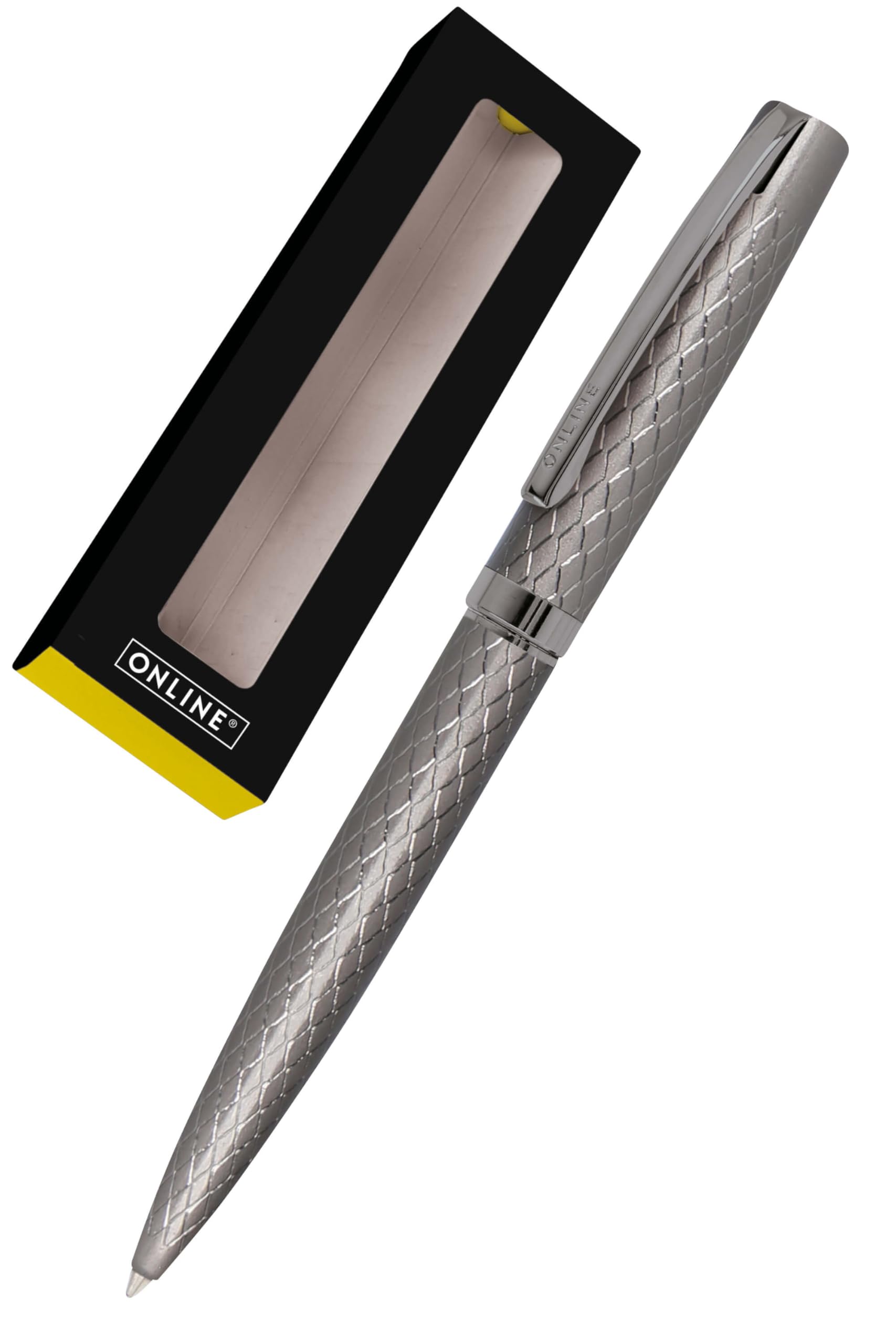Online Eleganza Ballpen Diamond I Titan I Replaceable Large Refill I Metal Biro I Ink Colour Black I Retractable I Ballpoint Pen In Gift Box — image 1