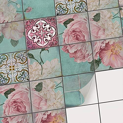 Tile Transfer Stickers for Kitchen Backsplash I Self Adhesive Vinyl Foil Tattoo for Bathroom Wall Tiles - Removable Film Decals - Home Decoration I 8x8 inches - 20x20 cm/Various Sizes - 40 Pieces
