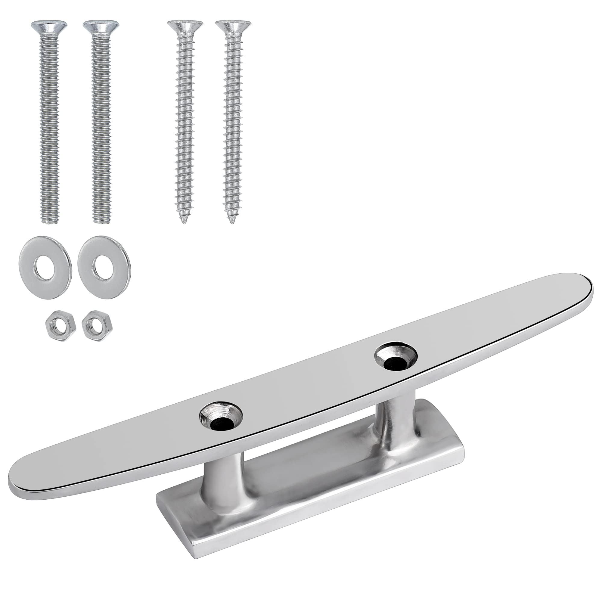 BB Hapeayou Boat Dock Cleats Stainless Steel Hooks with Screws for Tie Down Towels (6 inch (1pcs))