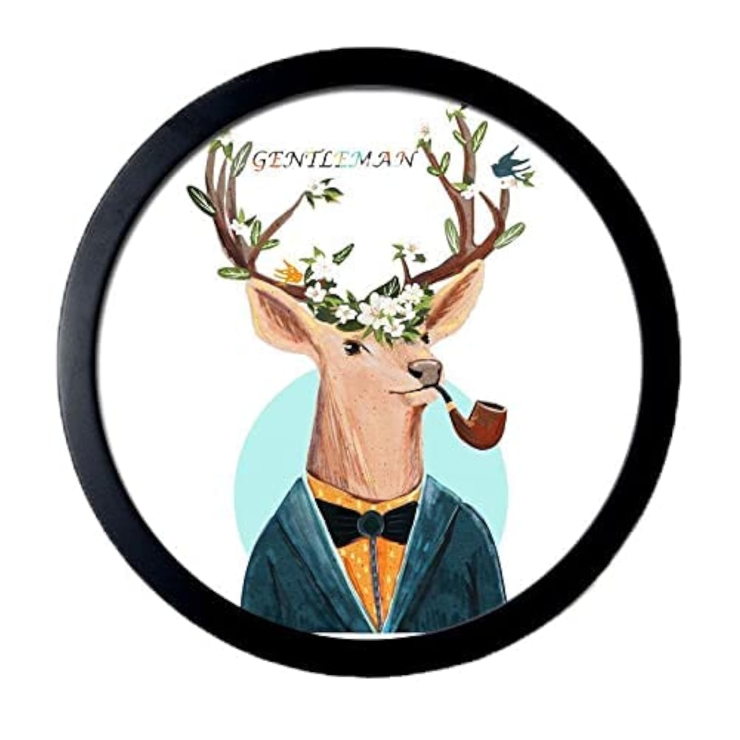 RAYLINEDO Round Picture Frame Wall Hanging Photo Frame Living Room Decor Art Painting Mural Frame (Black 6 inch)