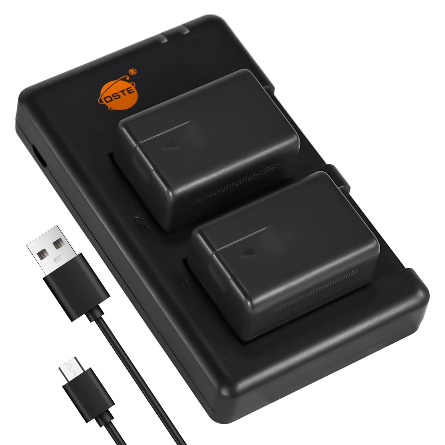 DSTE 2PCS VBK180 (2500mAh/3.7V) Battery Charger Set Compatible for Panasonic HC-V10, HC-V100, HC-V100M, HC-V500, HC-V500M, HC-V700M, HDC-HS60, HDC-HS80, HDC-SD40, HDC-SD60, HDC-SD80, HDC-SD90