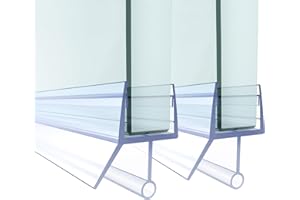 FCSOTSPS Shower Door Bottom Seal,2 PCS 1/2" X 36" Shower Door Sweep for 1/2 Inch Glass,Frameless Glass Door Seal Strip to Seal 12mm Gap - Stop Shower Leaks and Create a Water Barrier