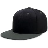 CHOK.LIDS Classic Snapback Flat Bill Hat Blank Adjustable Baseball Cap | Structured high crown, flat visor, blank front for customization, adjustable snap closure, trendy everyday style