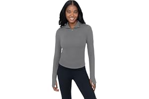 Yogalicious Womens Lux Crosstrain Everyday Half Zip Jacket with Thumbholes